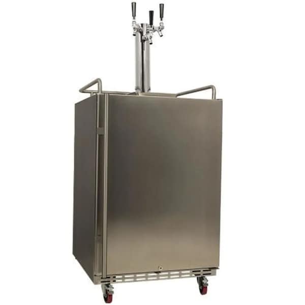 Edgestar 24 Inch Wide Triple Tap Kegerator for Full Size Kegs with